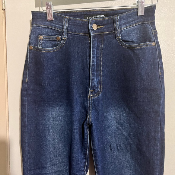 Fashion Nova Dark Wash High Waist Jeans 11/12 - Picture 7 of 9